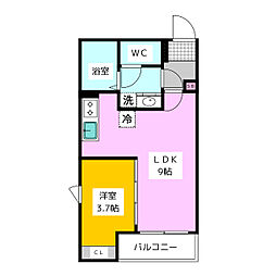 GRADUS矢部 1LDKの間取図画像