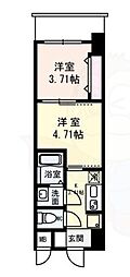 Osaka Metro御堂筋線 江坂駅 徒歩12分の賃貸マンション 8階2Kの間取り