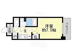 ディームス江坂 1Kの間取図画像