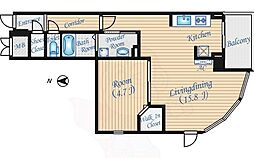 グリシーヌ 1LDKの間取図画像