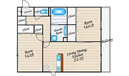 FriendEsakahigashi 2LDKの間取図画像