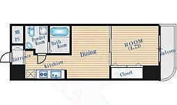 サンレムート,江坂1st 1DKの間取図画像