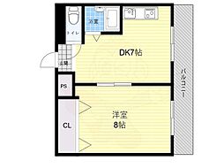 吹田メゾンド.土井 1Kの間取図画像