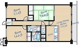 ソレアード江坂 3LDKの間取図画像