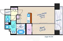 Urbanex江坂広芝 1LDKの間取図画像