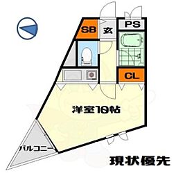 メゾン・ド・メトロ緑地公園 ワンルームの間取図画像