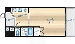 ラウム江坂 1Kの間取図画像