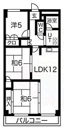 千里グランドハイツ宮脇 3LDKの間取図画像