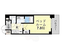 MAXIVCROS江坂 1Kの間取図画像