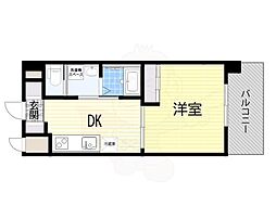 江坂KTビルアール・エスフラッツ 1DKの間取図画像