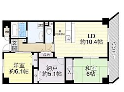グレンエデン北谷 2SLDKの間取図画像