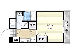アスール江坂 1Kの間取図画像