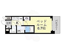 MAXIVCROS江坂 1Kの間取図画像