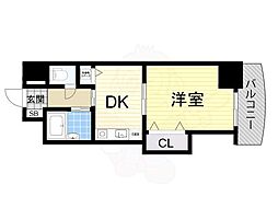 ノルデンハイム東三国B棟 1DKの間取図画像