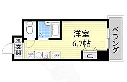 キャッスル北沢新大阪 1Kの間取図画像