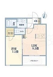 ウェルスクエア江坂II 1LDKの間取図画像