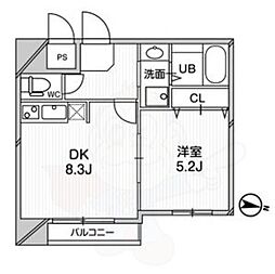 プレデアス千里山田 1LDKの間取図画像