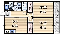 山本不動産第八ビル 2DKの間取図画像