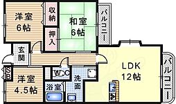 グランヴェルデ鴻池 3LDKの間取図画像