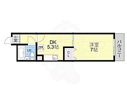 西網マンションPART3 1DKの間取図画像