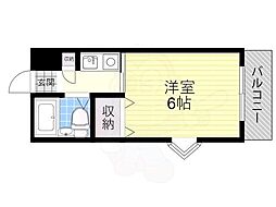 メゾンドール山中 1Kの間取図画像