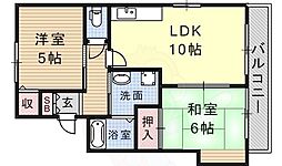 ヌーベル・エトワール寺本1st 2LDKの間取図画像