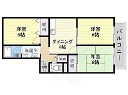 パークヒルズ春日丘 3DKの間取図画像