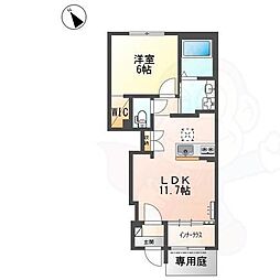 伊丹市池尻6丁目アパート 1LDKの間取図画像