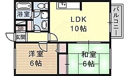 キングランドハイム 2LDKの間取図画像