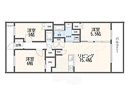 プラウドシティ伊丹 3LDKの間取図画像