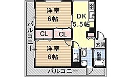 メゾン雅 2DKの間取図画像