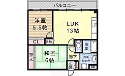 ハイツ寺本 2LDKの間取図画像