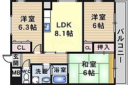 アーバンハイム武田 3DKの間取図画像