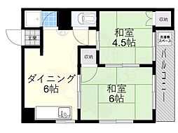 緑マンション 2DKの間取図画像