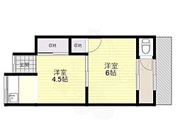 中野文化 2Kの間取図画像