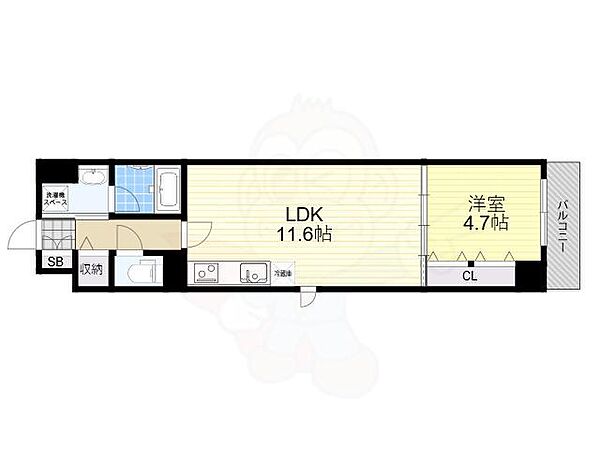 カルム西野 202｜大阪府吹田市垂水町２丁目(賃貸マンション1LDK・2階・41.40㎡)の写真 その2