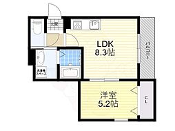 Parks吹田 1階1LDKの間取り