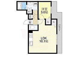 Parks吹田 2階1LDKの間取り