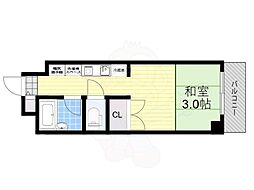 ミールズ江坂 ワンルームの間取図画像