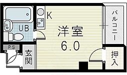 ラピス三国本町 ワンルームの間取図画像