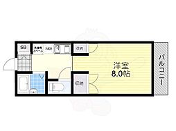 レジデンス18 新館 1階1Kの間取り