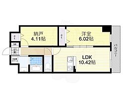 アーバンパーク新大阪 1SLDKの間取図画像
