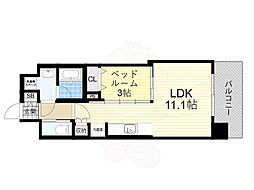 コンフォリア・リヴ東三国駅前ソルテラス 1LDKの間取図画像