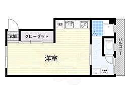 水川マンション ワンルームの間取図画像