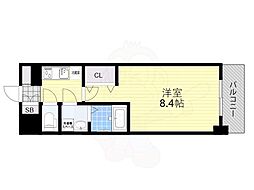 エスリード江坂公園 1Kの間取図画像