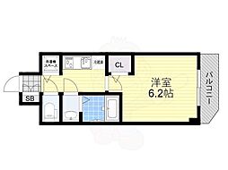 メインステージ大阪ノースマーク 1Kの間取図画像