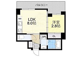アドバンス江坂ラシュレ 1LDKの間取図画像