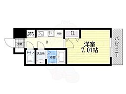 Alivis Shimo-Shinjo SoL TERRAC 1Kの間取図画像