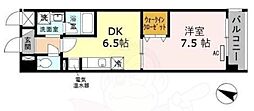 サン・ドミール 1DKの間取図画像