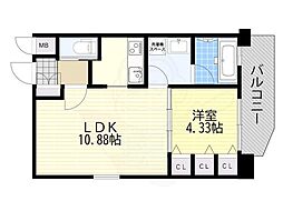 レジディア新大阪2 1LDKの間取図画像